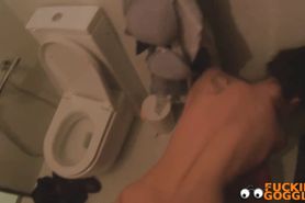 Russian slut shagged in the restroom