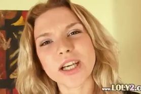 perfect blondie making solo masturbation - video 1