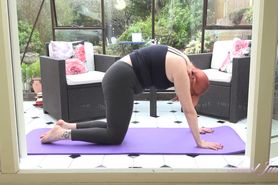 Aunt Judy's - Velvet Does Yoga and Rubs Her Pierced Clit