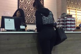 Candid fit teen big ass in tight black spandex