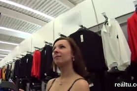 Breathtaking czech chick was seduced in the shopping centre and banged in pov