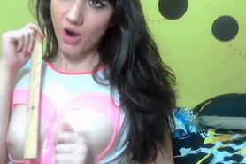 Brunette girl with holed shirt - video 1
