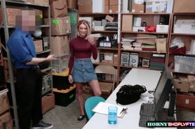Security Guard recovers the stolen item and fucks Emma Hix tight pussy