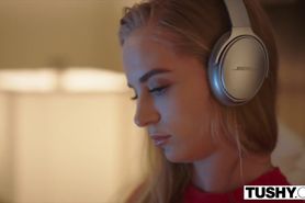 TUSHY Thin Blonde College Student Has Unforgettable First Anal Experience