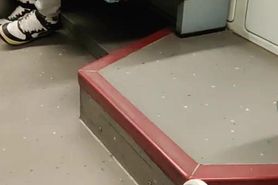 Two guys (me an blnSocks) wanking in public train in Berlin