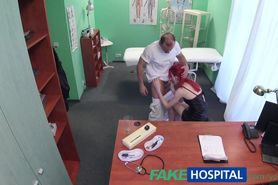 FakeHospital Cute redhead rides doctor for cash