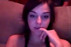 Webcam - Petite brunette spread pussy