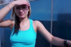 Busty teen uses tits to wash car for some extra cash