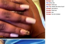 Ebony BBW with oil shows me what she loves on Omegle