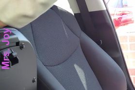 Masturbating In the Car I Got Caught So I ask Him to Hold The Phone So I can Make My Slut Pussy Cum