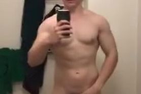 Teen Muscle Bodybuilder Flexing Naked Before Shower 8 Inch Penis
