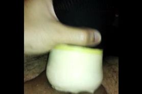 masturbating with homemade vagina stroker