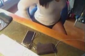 Busty teen flashes her tits while webcam chatting
