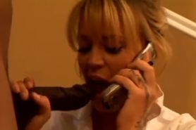 Deepthroating a BBC while on the Phone