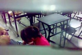 Sexy babe caught sucking a dick at university
