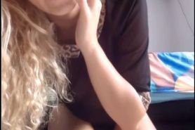 Blondie getting naked on cam show at home - video 1