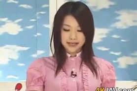 Japanese News Anchor Riding A Cock