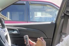 Jerking off in car for stranger In public. She tried to start a conversation