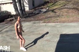Wife Naked in Front Yard