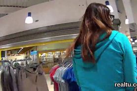 Enchanting czech chick gets tempted in the mall and drilled in pov