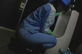 Asian attendant is cleaning the wrong part2 - video 1