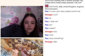 Submissive boy cums for sexy teen girl on Omegle