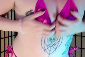 Tattooed Girl Strips And Dances