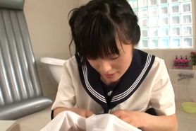 Japanese Schoolgirl Mion Kamikawa has Slippery Massage Sex