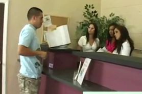 Young man humiliated in the bank office