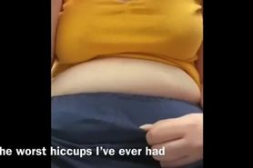 Hiccups burps shaking big tits bellybutton and more