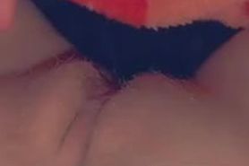 Playing with my tight teen pussy in bed