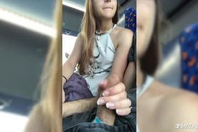 Real Public Bus Girl Swallows My Cum