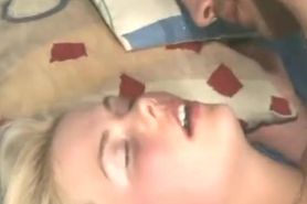 Hot blonde gf sucks and fucks with cum in mouth