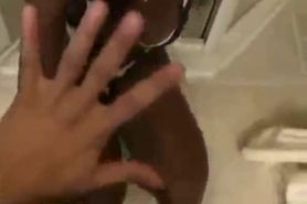 Hot Black Girlfriend Sucks Dick In Bathroom 8