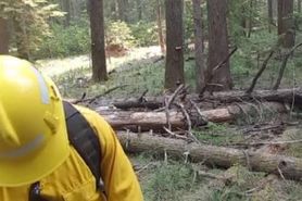 Real Wildfire Worker Pulling his Cock out and Cumming