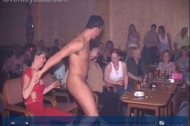 British Women Attend Public Male Stripper Party