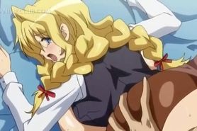 Busty anime blonde taking fat dick in tight ass hole