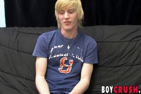 Barely legal twink is eager to stroke his cock on the casting