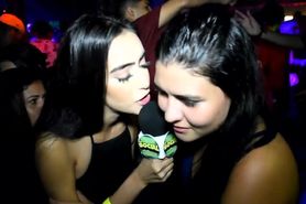 Lesbian kiss challenge at a festival