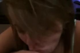 Amateur Slut can't Stop Sucking and Swallows Cum