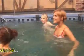 sexy lezzies in the swimming pool - video 8