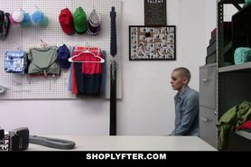 ShopLyfter - Slim Teen Caught Shoplifting Gets Fucked By Mall Cop