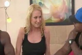 Blonde Wife Fucked By Two Black Guys