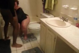 Chubby Slut Enjoying A Black Dick In The Bathroom