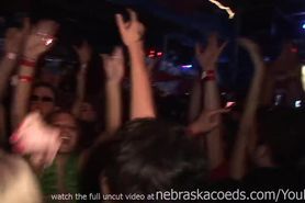 hot slutty girls flashing boobs during huge club party with mtv djs and behind the scenes bts