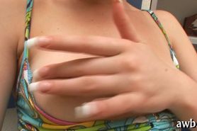 Filling horny quim with egg - video 17