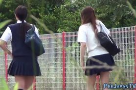 Japanese teens peeing in public