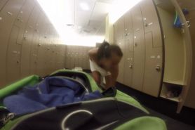 Cumming in gym locker room