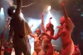Nude Girl on Stage at Concert