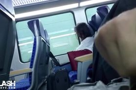 Cum near Asian Girl on Train